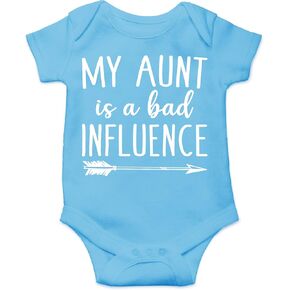 CBTwear My Aunt Is a Bad Influence - Baby Clothes - Funny Newborn Bodysuit Outfits for Boys and Girls