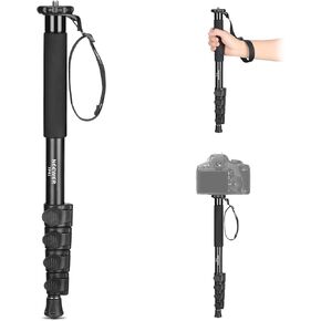 NEEWER 61"/155cm Camera Monopod Stand, Aluminum Alloy Portable Travel Video Monopod Pole with 1/4" 3/8" Screw Adapter for DSLR Camera Camcorder, Professional Camera Accessories, Max Load 17.6lb, TP41