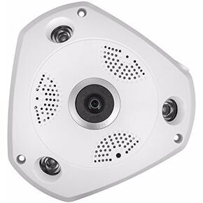 MaxWorks 80664 360° Wireless Panoramic VR Camera with High Resolution Fisheye Lens, Day and Night Vision, for Home Security, Monitoring and Other Surveillance Purposes, White