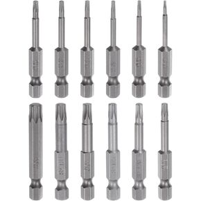 HARFINGTON 12pcs T5-T40 Star 5 Point Screwdriver Bit Set 1/4" Hex Shank 2" Length Magnetic Security Torx Head Screw Driver Power Tool