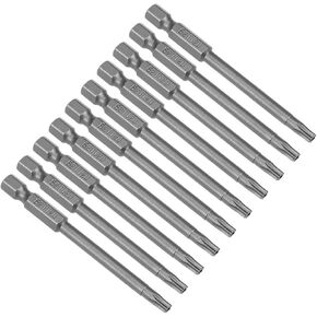 uxcell 10 Pcs T20 Magnetic Torx Screwdriver Bits, 1/4 Inch Hex Shank 3-inch Length S2 Security Tamper Proof Screw Driver Kit Tools
