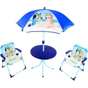Toyland® Bluey & Bingo Table & Chairs Patio - طاولة واحدة ، كرسيان و 1 Parasol - أثاث الأطفال الداخلي والخارجي - مثالي للشاطئ والحديقة in Kuwait