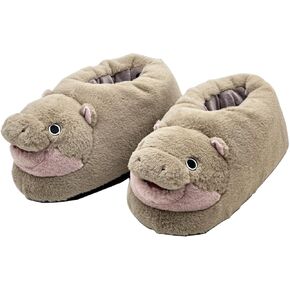 Moo Hippo slippers for women men Fluffy Cute Cozy Cartoon Hippopotamus House Slippers Warm Slippers Winter Slippers