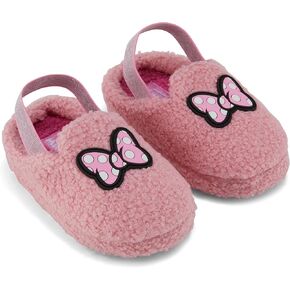 Disney Minnie Mouse Ladies Slippers - Classic Minnie and Mickey Mouse 3D Plush Slip On Slippers - Minnie House Slippers