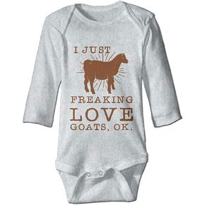 I Just Freaking Love Goats Ok Baby Onesie Birth Announcement Bodysuit Rompers Gray