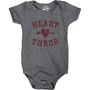 Heart Throb Baby Bodysuit Funny Valentines Day Romper for Infants