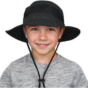 Kids Sun Hat Outdoor UPF 50+ Boys Sun Hats Wide Brim Kids Bucket Summer Safari Hat Fishing Cap