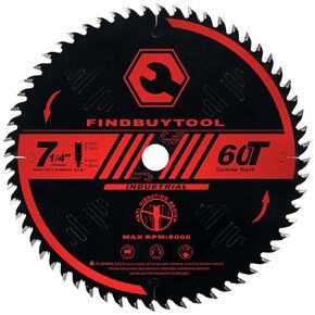 FindBuyTool 7-1/4" Circular Saw Blade, Carbide Saw Blades 7 1/4 Circular Saw Blade Fine Finish for Table Saw, Miter Saw