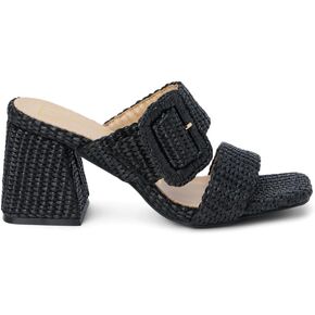 BEACH by Matisse Womens Lucy Block Casual Sandals Casual High Heel 3" & Up - Black