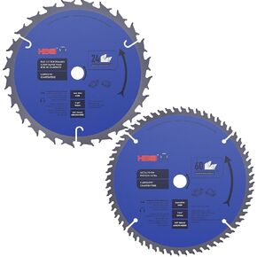 3 Pack 7-1/4" Circular Saw Blades, 5/8" Arbor, 24T Framing, 40T Crosscutting & 60T Finishing – Tungsten Carbide-Tipped (TCT) for Wood, Lumber, Plywood, and Carpentry