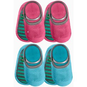 4 عبوات الجوارب غير المنقولة-2x متنوعة 2 عبوات في Royal Pink &. أكوا (العمر: 6-12 شهرًا)