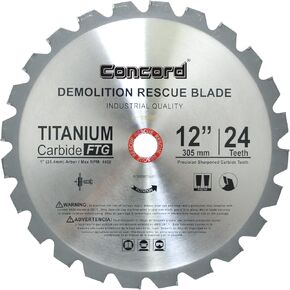RCB1200T024HP 12" 24 Teeth TCT Demolition Rescue Carbide Saw Blade