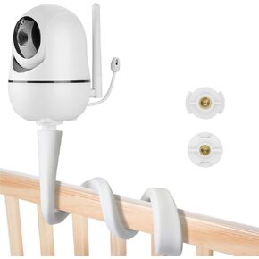 Flexible Baby Monitor Mount Bracket for Hello Baby HB6550/ HB65/ HB66/ HB6339/ HB248 and ANMEATE SM935E, 17.15 Inch Twist Stand Suitable for Crib Rails Without Tools or Wall Damage
