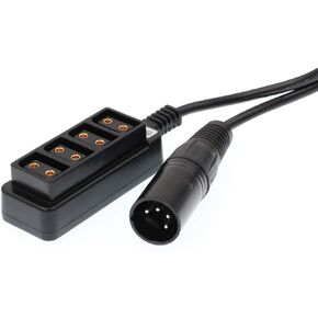 DRRI 4Pin XLR to 4 Port Dtap Female Hub Cable for Anton Bauer Battery/RED ARRI Camera