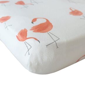 Baby Play N Pack Cover Playard Sheet Muslin, Portable Mini Crib Sheets, Convertible Playard Mattress Cover for Girls by Vlokup, Flamingo