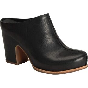 KORK-EASE Womens SAGANO Leather Block Heel Clogs