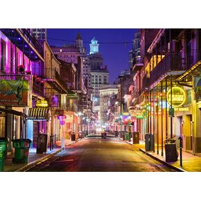 BELECO 12x8ft Fabric New Orleans Bourbon Street Backdrop for Photography Mardi Gras Backdrop New Orleans Nightlife Street Pubs and Bars with Neon Lights French Quarter Background Photo Studio Props