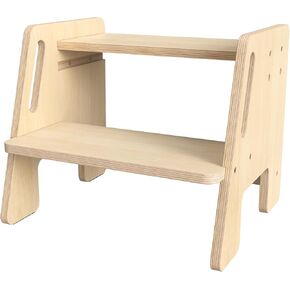 Toddler 2 Step Wooden Stool – Sturdy Step Ladder for Bathroom, Kitchen & Home Use, Non-Slip Base, Lightweight, Stylish Wood Grain Finish, Ideal for Kids to Reach High Shelves & Sink