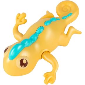 Wind-up Lizard Bath Toy, Kids Lizard Bathtub Toy Windup Lizard Toy Swimming Lizard Clockwork Water Toy Lizard Tub Toy (Yellow)