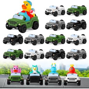 12 Pack DIY Jeep for Rubber Ducks, 3.5 in Jeeps Match Rubber Ducks Jeep Ducking, Colorful Jeep Ducks Accessory Ducks for Jeeps, Valentines Birthday Gifts Party Favors, Baby Bath Toys