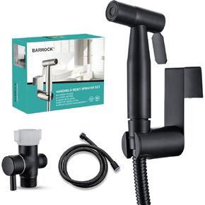 BARROCK Handheld Bidet Sprayer for Toilet, Stainless Steel Metal Made Baby Cloth Diaper Spraying Kit, Bathroom Toilet Bidet Attachment Set for Bathing Pets and Feminine Hygiene, Brushed Brass Gold