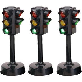 STOBOK Traffic Lights, 3pcs 4.5x4.5x11cm Traffic Signals Lamp Toy Toy Traffic Light DIY Traffic Signs Model Toys Kids Traffic Light Toy for Kids Party Favors, Traffic Signs Props