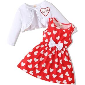 Toddler Girls Dress and Cardigan Set