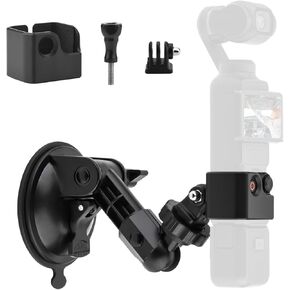 Boxob Cuction Cup for DJI Osmo Pocket 3 Car Mount ، Windshield Window Dash Holder Kit with Universal 1/4 "