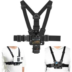 Pocket 3 Chest Mount,Hand Free Vlog Video Body Chest Harness Strap for DJI Action 5/4/3,POV Shooting Body Strap Holder Clip Kit for GoPro, for Insta360 X3 X4, Phone Accessories