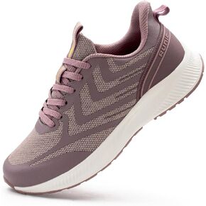 Wide Toe Box Sneakers for Women - Extra Wide Width Lightweight Running Shoes, Breathable Walking Tennis Shoes with Arch Support and Non-Slip Rubber Outsole Mauve