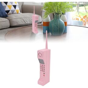 Vintage Retro Brick Cell Phone Ornament, Iron Prop for Movie Photography, Lightweight & Portable, Home Office Decoration (Pink)