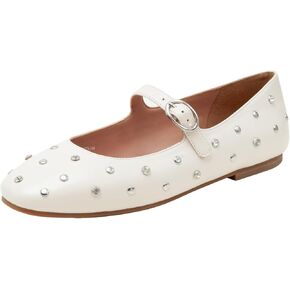 Linea Paolo - Millie - Womens Crystal Embellished Comfortable Leather Mj Flats