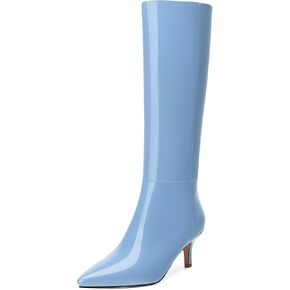 Knee High Boots for Women Stiletto Heel Pointed Toe Patent Pull on Long Boots Elegant Comfortable Fashion Tall Boots 2.6 Inch