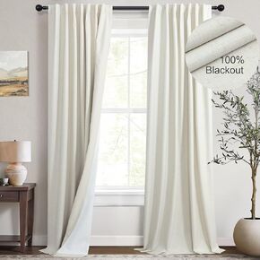 Baby Blue Curtains for Bedroom 45 Inch Length 2 Panel Linen Blackout Short Curtains for Nursery Boy Girls Bathroom Kitchen Light Bluey Unisex Black Out Drapes for Living Room Heat Cold Light Blocking