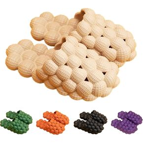 Funny Bubble Massage Slippers for Women Men Soft Non-slip Spa Slippers Shower Bedroom Slippers Gym House Slippers, Fashion Unisex Stress Relief Slide Reflexology Sandals