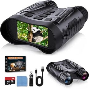 4K Digital Night Vision Goggles,Infrared Night Vision Binoculars for Adults,3.2'' Large Screen,8X Digital Zoom,Rechargeable Goggles Binoculars,32GB Card to Save Videos & Photos for Hunting,Camping