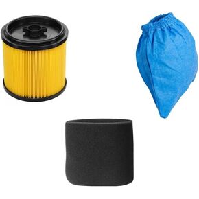 1 SET VRC51 Filter dust Bag, VCFS 3701 Cartridge Vacuum HEPA Filter, VFF51 FOAM WET FILTER for Vacmaster 5-20 Gallon Wet Dry Vacuums