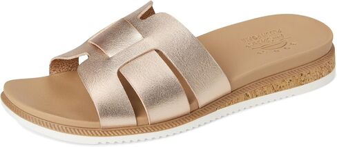 Skechers Women's Desert Kiss Low - مظهر الذروة | صندل كاجوال، وسادة قدم مريحة مبطنة بالفوم من Skechers، حزام علوي من الجلد النباتي، نعل خارجي مرن in Kuwait