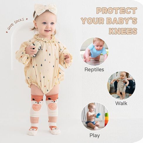 Cute Baby Knee Pads for Crawling, Cartoon Anti-Slip Toddler Knee Floor Pads for Crawling, Walk in Saudi Arabia