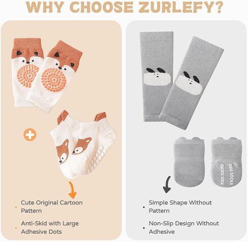 Cute Baby Knee Pads for Crawling, Cartoon Anti-Slip Toddler Knee Floor Pads for Crawling, Walk in Saudi Arabia