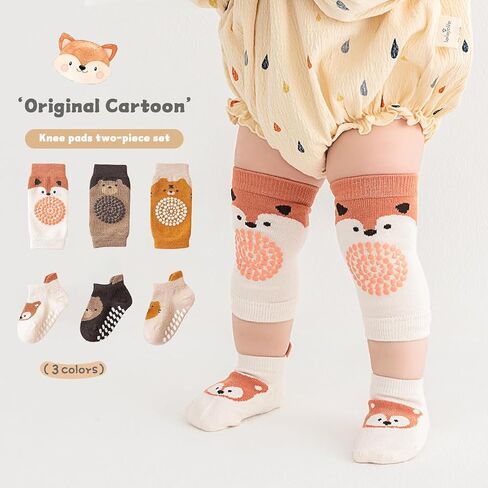 Cute Baby Knee Pads for Crawling, Cartoon Anti-Slip Toddler Knee Floor Pads for Crawling, Walk in Saudi Arabia