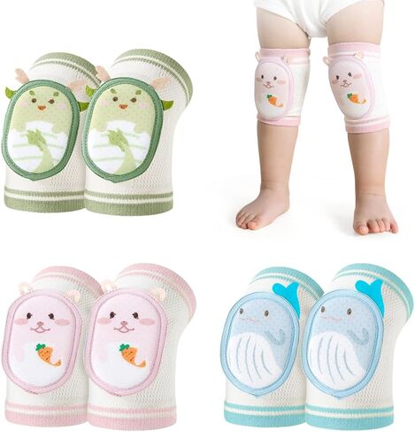 Cute Baby Knee Pads for Crawling, Cartoon Anti-Slip Toddler Knee Floor Pads for Crawling, Walk in Kuwait
