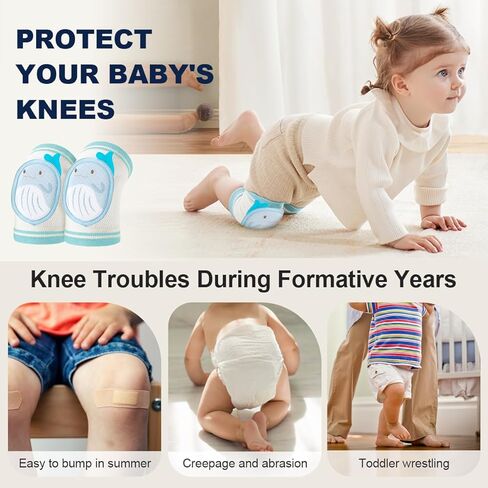 Cute Baby Knee Pads for Crawling, Cartoon Anti-Slip Toddler Knee Floor Pads for Crawling, Walk in Kuwait