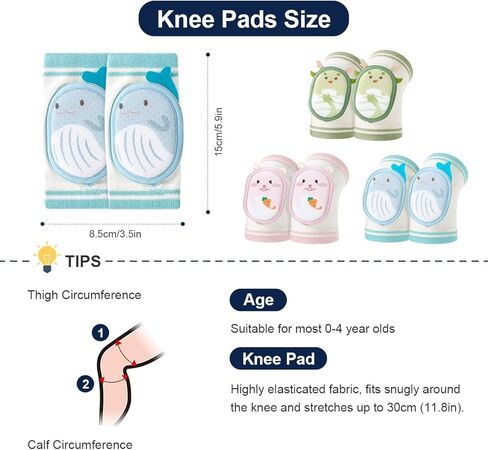 Cute Baby Knee Pads for Crawling, Cartoon Anti-Slip Toddler Knee Floor Pads for Crawling, Walk in Kuwait