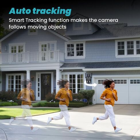 4K 8MP PTZ Outdoor Surveillance Camera WiFi, Instant Alert, Dual Lenses, Night Vision, Waterproof, Zoom×10, Human Detection, Two-Way Audio, Motion Tracking, SD Card in Saudi Arabia