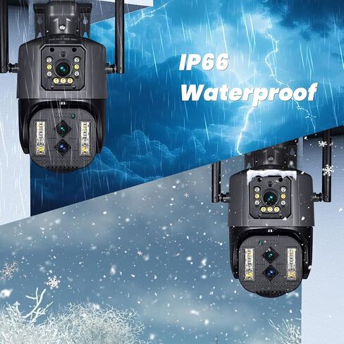 4K 8MP PTZ Outdoor Surveillance Camera WiFi, Instant Alert, Dual Lenses, Night Vision, Waterproof, Zoom×10, Human Detection, Two-Way Audio, Motion Tracking, SD Card in Saudi Arabia