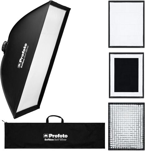 Profoto Softbox 3 × 4 أقدام مستطيلة مستطيلة الحزمة (Silver) مع حزمة ناعمة 3 × 4 أقدام ، قناع حافة 3 × 4 أقدام ، مجموعة نماذج ناعم 1.5 f-stop ، ومجموعة ناعم ناعمة 0.5 F-Stop Diffuser Kit (5 عناصر) in Kuwait