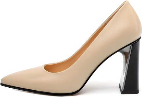 Womens Pumps, Pointed Closed Toe High Heels, Slip On Fashion Chunky Heel Work Dress Office Wedding Party Shoes in Saudi Arabia