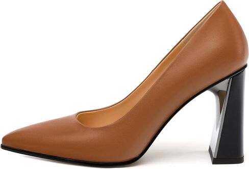 Womens Pumps, Pointed Closed Toe High Heels, Slip On Fashion Chunky Heel Work Dress Office Wedding Party Shoes in Saudi Arabia
