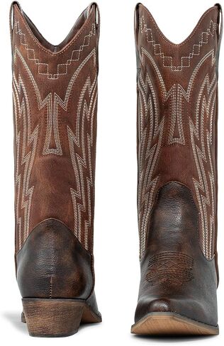 J's.o.l.e Women's Cowgirl Boots Cowboy Vintage Embroidered Brown Country Western Boots Snip Toe in Saudi Arabia